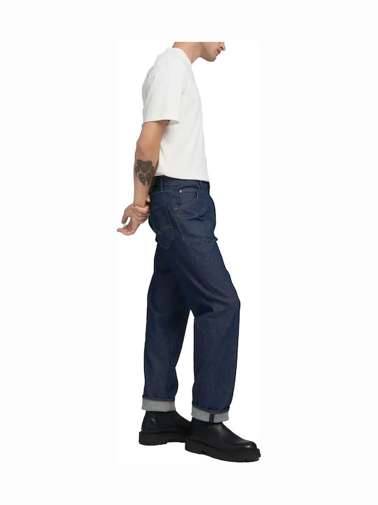 Ανδρικό Παντελόνι Τζιν με Slim Tapered Εφαρμογή Denim Blue