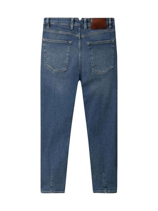 Alex K3948 Men's Elastic Jeans Pants with Slim Tapered Fit Blue K3948