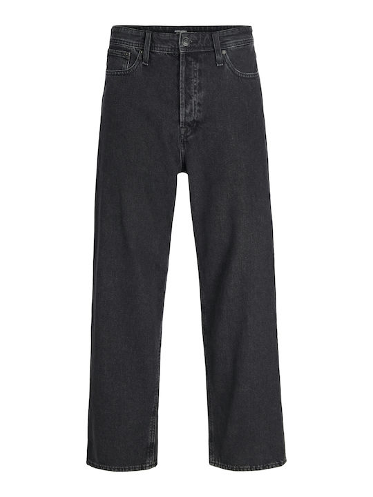 Ανδρικό Παντελόνι Τζιν με Relaxed Straight Εφαρμογή Black Denim