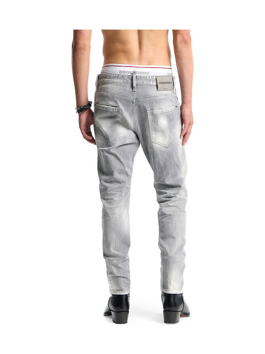 Dsquared2 Ανδρικό Παντελόνι Τζιν Ελαστικό Slim Fit Brushed Grey Dsquared2 Ανδρικό Παντελόνι Τζιν Ελαστικό Slim Fit Brushed Grey