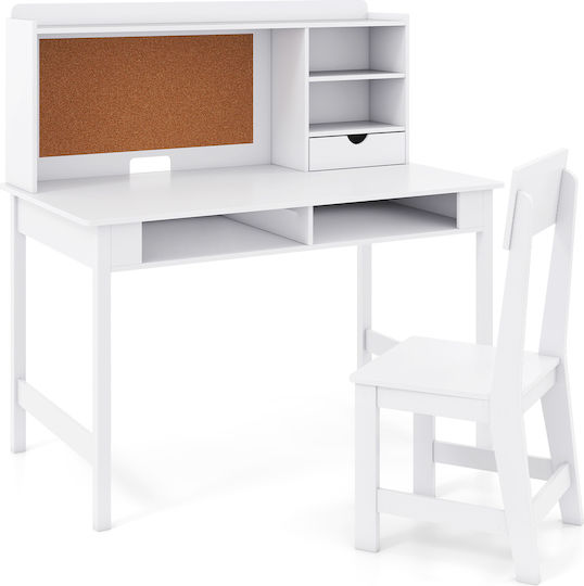 Kids Desk Made of White Melamine 110x60x110cm