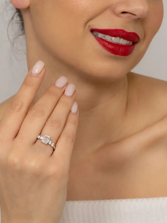 Set with Necklace Earrings Ring & Bracelet from Silver with Stones