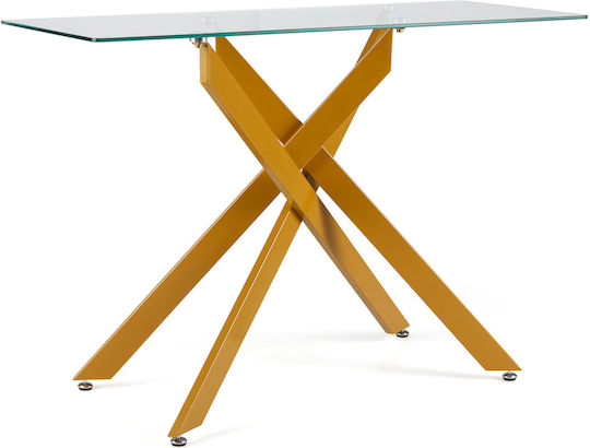 Masă Din Sticlă Auriu 115x45x78cm