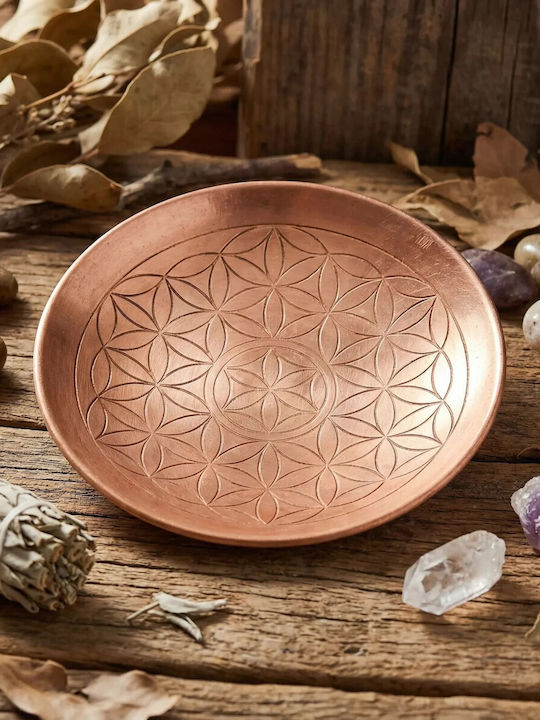Placă De Oferire Din Cupru Copper Offering Plate Flower Life 15cm Placă De Oferire Din Cupru Copper Offering Plate Flower Life 15cm