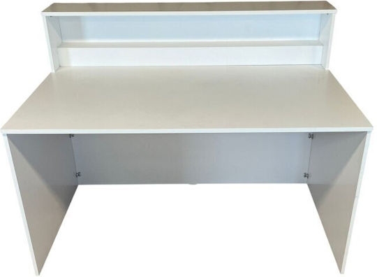 SteweHome Büroempfang Weiß Mit Rautenförmiger Holzfront 140x80x105cm