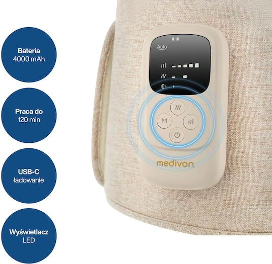 Medivon Massager Συσκευή Μασάζ για τα Πόδια κατά της Κυτταρίτιδας με Λειτουργία Θέρμανσης Μπεζ