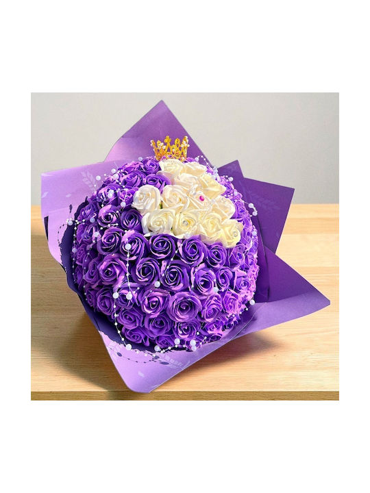 Royal Lila Blumenstrauß 101 Seifenrosen Dekorative Accessoires 40 Cm