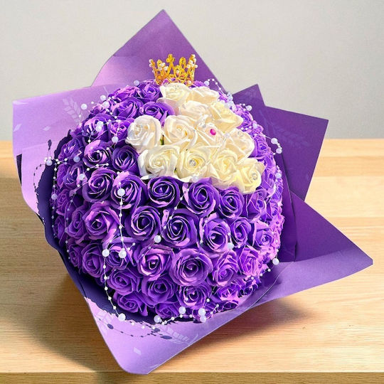Royal Lila Blumenstrauß 101 Seifenrosen Dekorative Accessoires 40 Cm