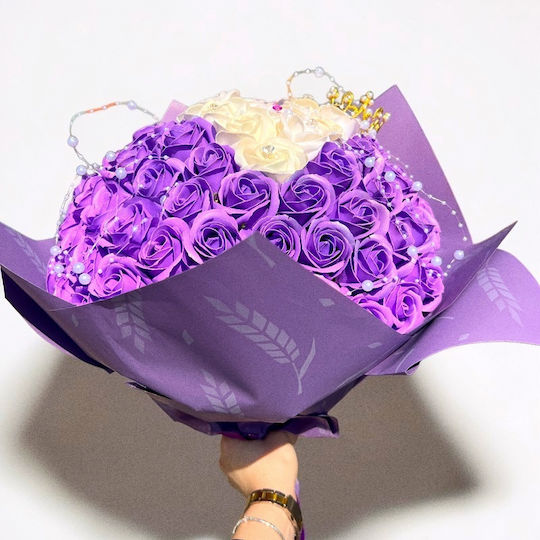 Royal Lila Blumenstrauß 101 Seifenrosen Dekorative Accessoires 40 Cm
