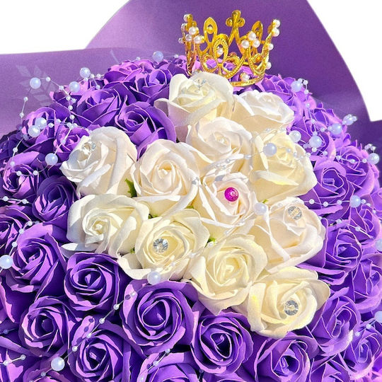 Royal Lila Blumenstrauß 101 Seifenrosen Dekorative Accessoires 40 Cm