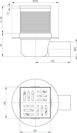 Deante Kos R01c 10.6 См Точков Сифон