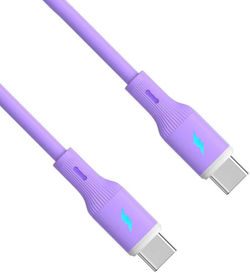 USB Typ-C Kabel 1m Ak-usb-70 60W Silikon Lila