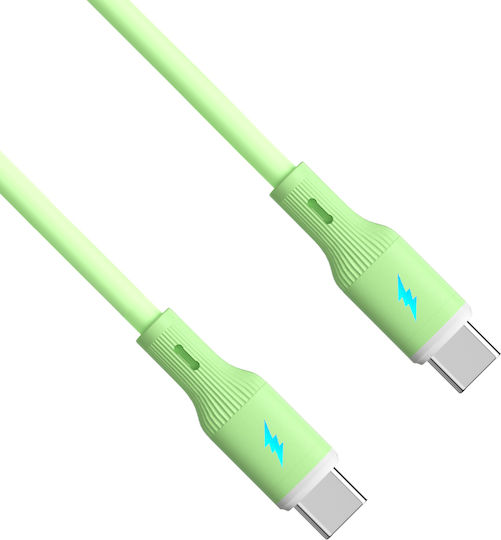 USB Type-C Кабел USB Type-C 1м Ak-usb-69 60W Силикон Зелен