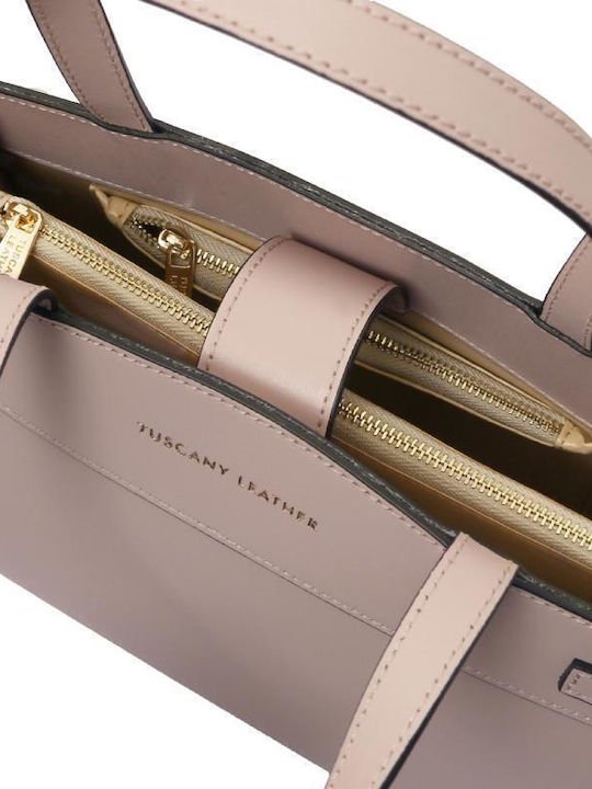 Leather Women's Shoulder Bag Nude
