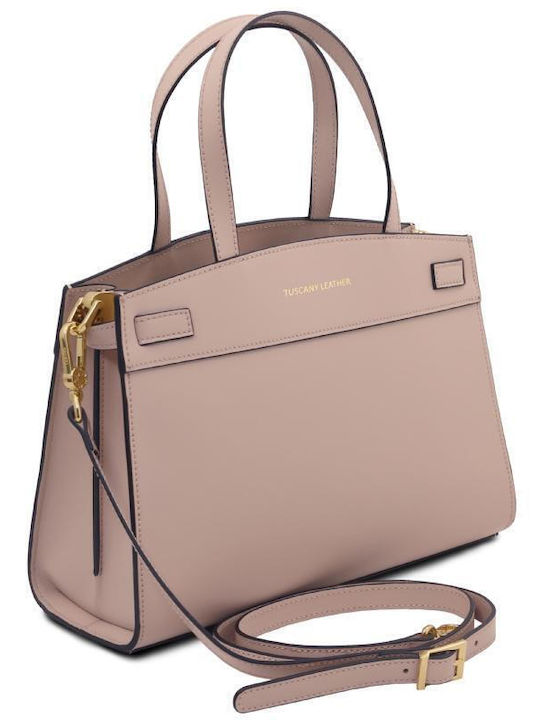 Leather Women's Shoulder Bag Nude