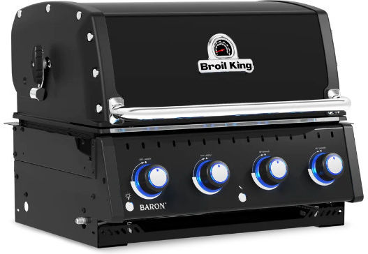 Broil King Baron 420 Shadow Gas Grill Cast Iron Grate with 4 Burners 11.4kW