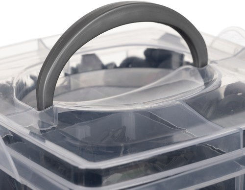 Set 620 Universal Car Clips 5 Extractor Keys 16 Types Pins 18 Different Sizes Plastic Black Storage Box