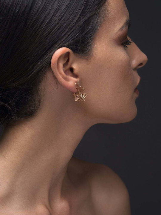 Handmade Oxidized Silver 925 Stud Earrings with Sunray Circles
