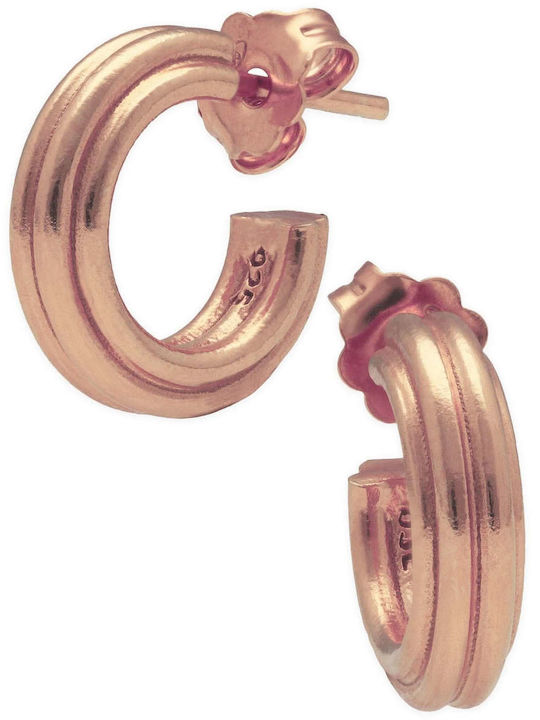 Earrings Hoops Small Ribbed Handmade Oxidized Silver 925