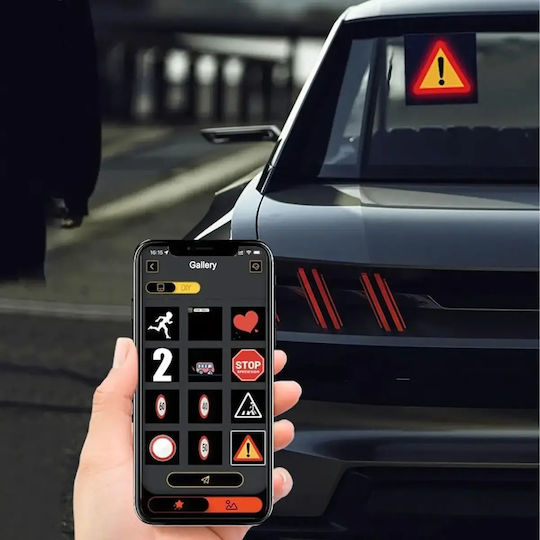 Rgb Led Дигитален Екран За Кола Текст Символ Дисплей Управление С App Захващане С Вендуза Usb 13.1 X 12.8 См