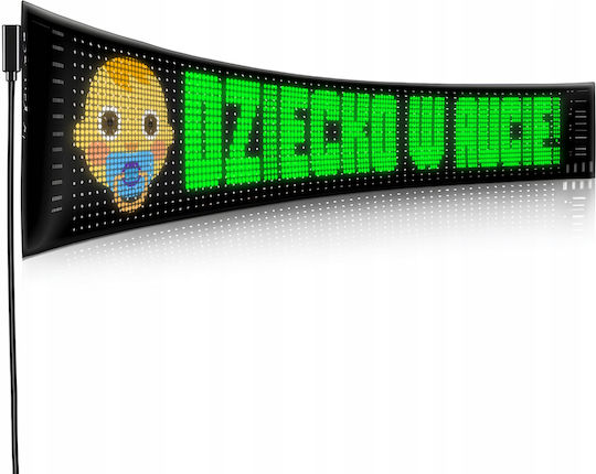 Zola Rgb Led Digital Car Screen Text Symbols Display 34 X 9 Cm App Control Remote Control Double-sided Adhesive Usb