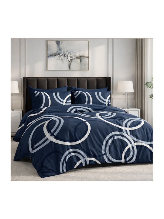 Pucioasa Set Huse Pentru Pilote 200x230cm Dublu Cu 4 Fețe De Pernă Și 1 Cearceaf Burgundy