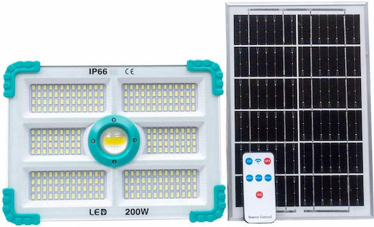 Proiector LED Solar Etanș 200W cu Telecomandă IP66