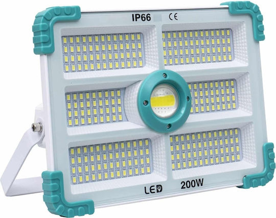 Proiector LED Solar Etanș 200W cu Telecomandă IP66