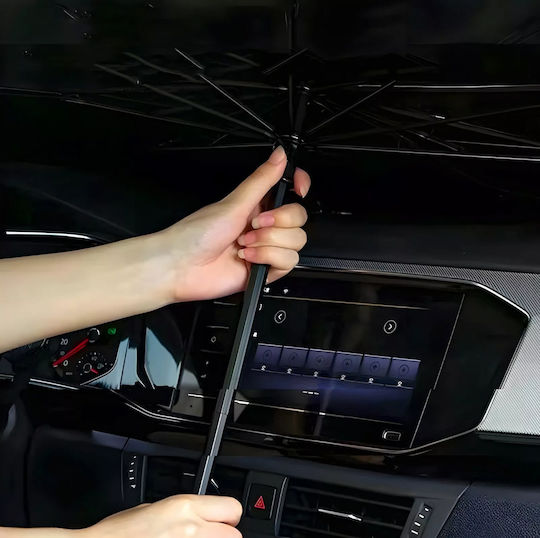 Umbrelă De Soare Pentru Mașină Protejează Împotriva Radiațiilor Solare 110 X 65 Cm Universal Negru Gri