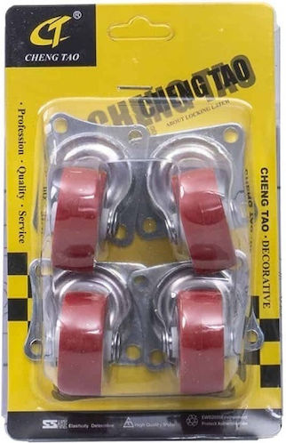 Set 4 Drehende Räder Gummiwalzen 1,5 Zoll Z-tools Zts 8138