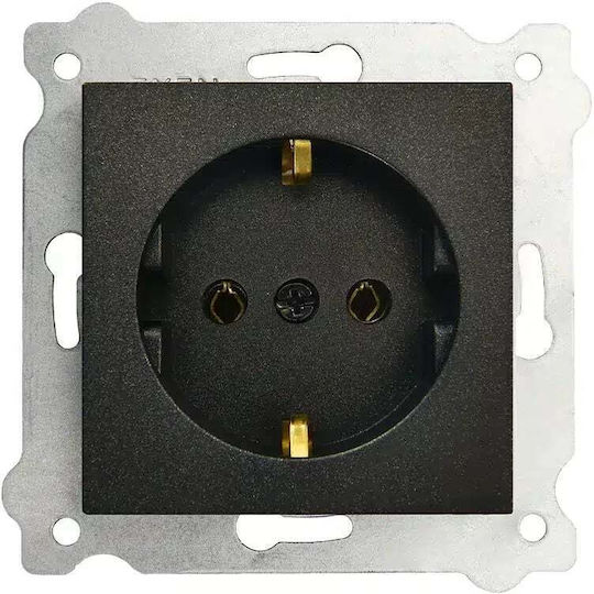 Вграден Единичен Контакт 16a 250v Schuko Exen Черен 290-001403-237