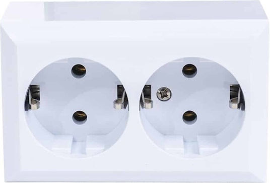 Double Socket Cp Pt Quatric 16a 250v Qc-6-0311