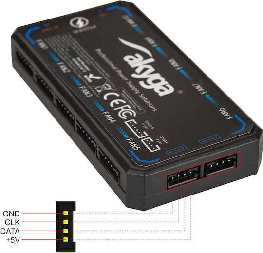 Akyga Fan Controller Ak-ca-73 Hub 12-port Jst 6-pin Rgb + Remote Control