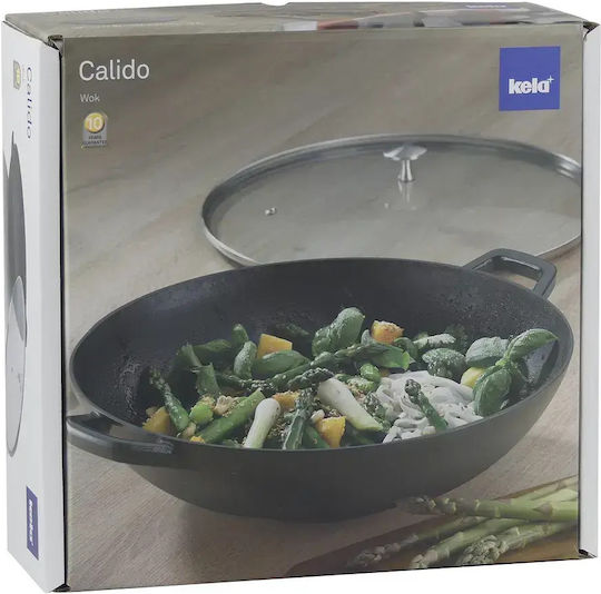Kela Calido Saute Pan Cast Iron with Lid Enamel Coating 36cm