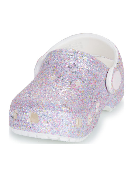 Glitter Kids Anatomic Beach Clogs White