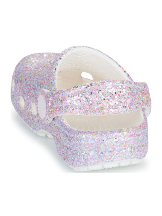 Glitter Kids Anatomic Beach Clogs White