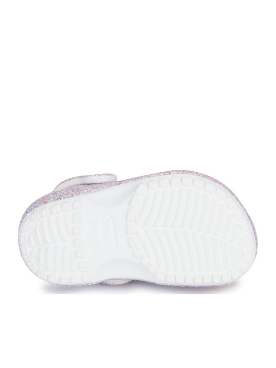 Glitter Kids Anatomic Beach Clogs White