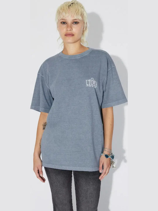 T-shirt Washed Blue Utopia