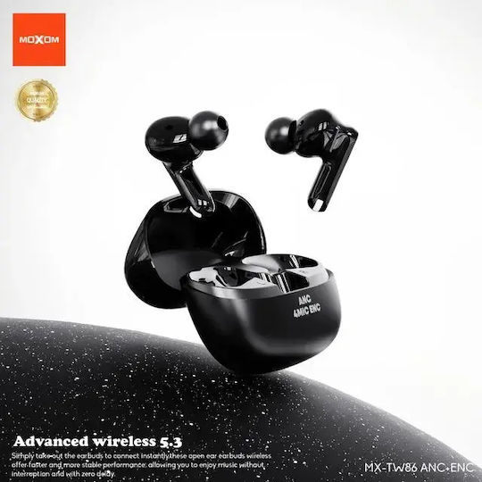 Moxom MX-TW86 In-ear Bluetooth Handsfree Ακουστικά με Θήκη Φόρτισης Μαύρα