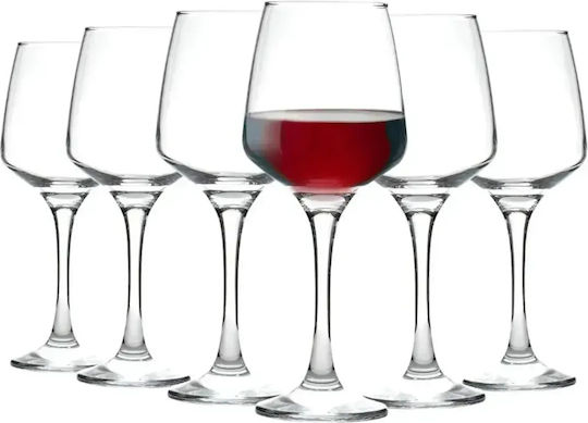 Σετ Ποτήρια για Λευκό και Κόκκινο Κρασί από Γυαλί Κολωνάτα 310ml 6τμχ
