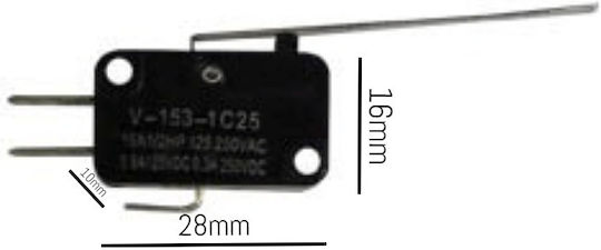 Micro Switch Λαμακι Μακρυ Omr V-153-1c-25 C&h