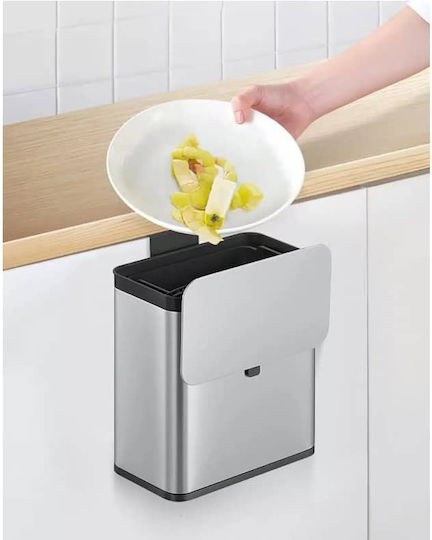 Eko Eko Waste Bin for Cabinet Made of Inox Steel with Oscillating Lid Grey 7L