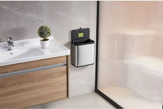 Eko Eko Waste Bin for Cabinet Made of Inox Steel with Oscillating Lid Grey 7L