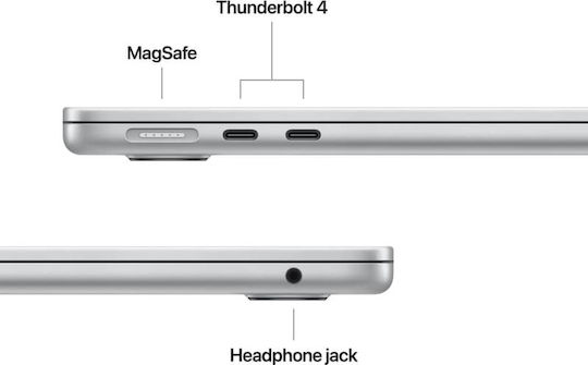 Apple MacBook Air 13.6" IPS Retina Display (M4-10-Core/24GB/512GB SSD/10-Core GPU) with 35W Charger (Dual Port) Silver (Greek Keyboard)