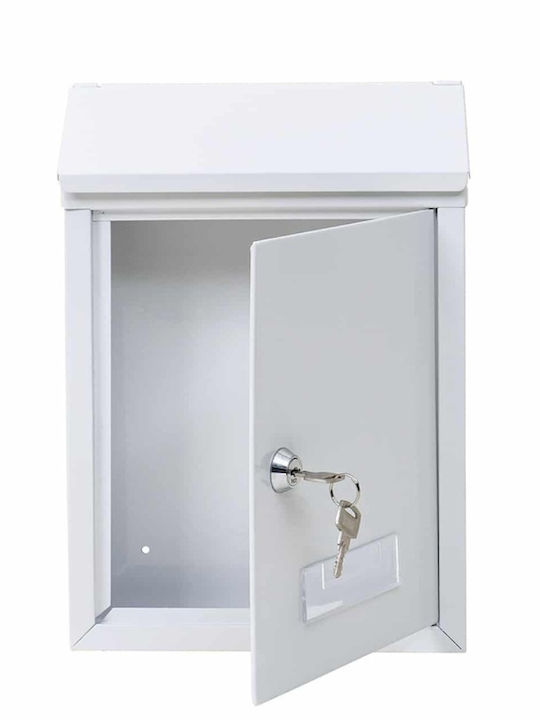 Briefkasten Für Außen Metallisch In Weiß Farbe 21.7x7x30cm