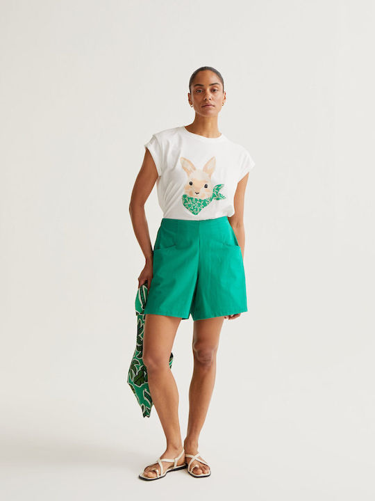 Damen T-Shirt Ecru