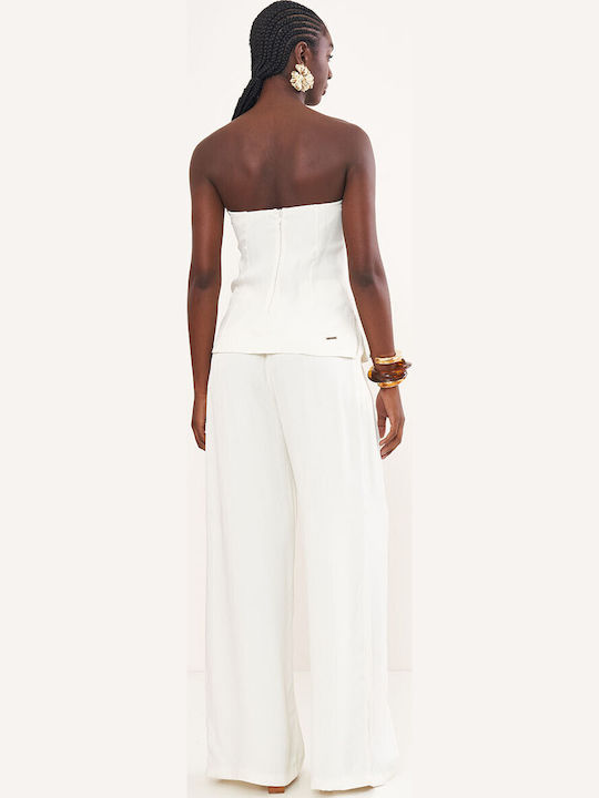 Women's Blouse Strapless White