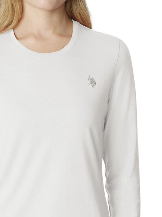 Bess Women's Polo Blouse White Yellow