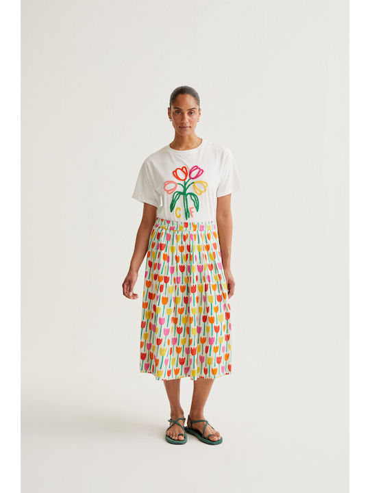 Women's T-shirt Floral White