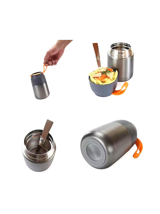 Δοχείο Φαγητού Σιλικόνης Θερμός Γκρι 650ml
